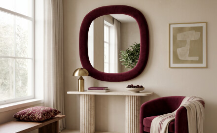 Oglindă tapițată de designer - Velora Arco