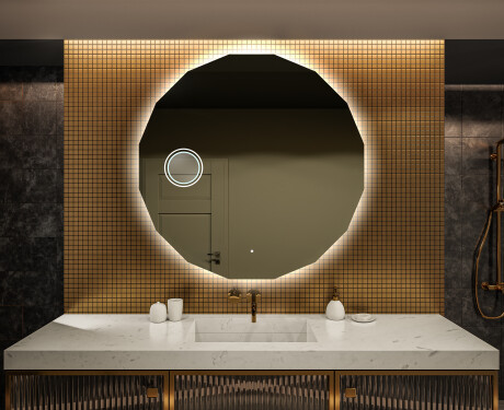 Oglinda rotunda moderna baie cu LED L112