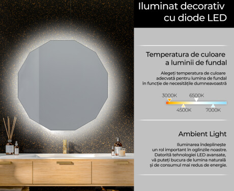 Oglindă rotundă de baie cu iluminare LED112 #5