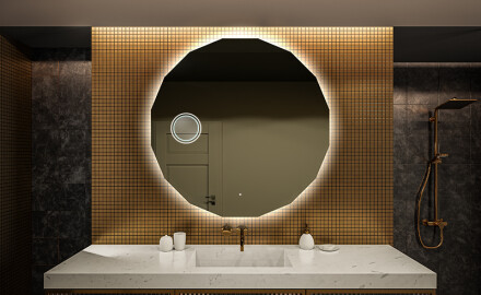 Oglindă rotundă de baie cu iluminare LED112