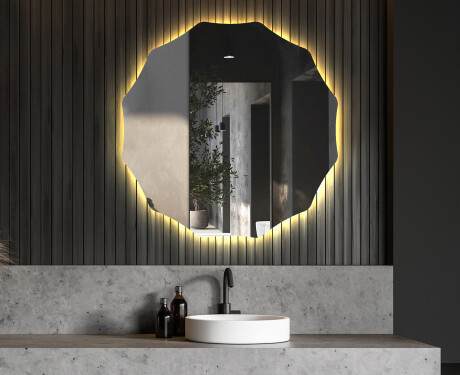 Oglinda rotunda moderna baie cu LED L192