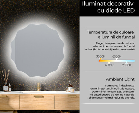Oglinda rotunda moderna baie cu LED L192 #5