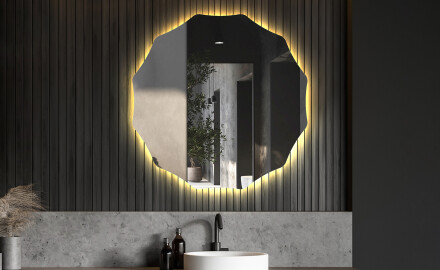 Oglinda rotunda moderna baie cu LED L192