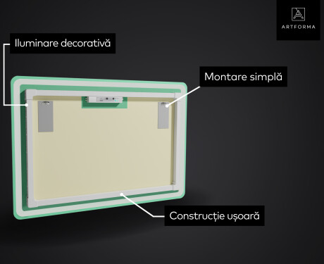 Oglinda moderna baie cu LED L68 #3