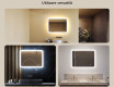 Oglindă de baie rotunjită cu iluminare LED, culoare duală, comutator tactil, saltea încălzitoare #2