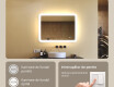 Oglindă de baie rotunjită cu iluminare LED, culoare duală, comutator tactil, saltea încălzitoare #4