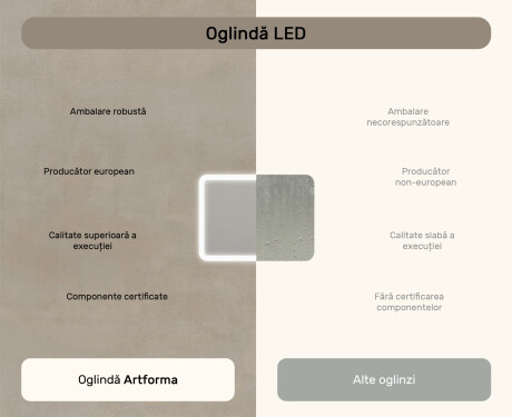 Oglindă de baie rotunjită cu iluminare LED, culoare duală, comutator tactil, saltea încălzitoare #7