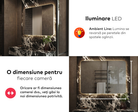 Oglinda cu LED baie mari de perete L142 #5