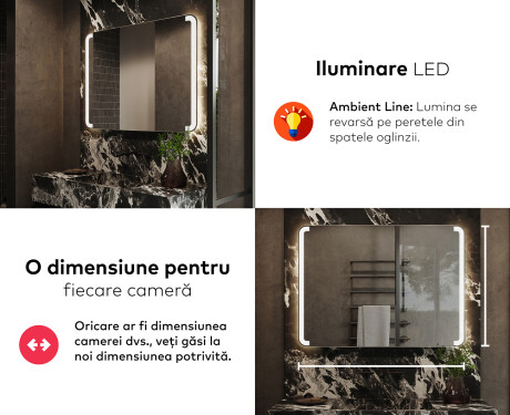 Oglinda cu LED baie mari de perete L144 #5