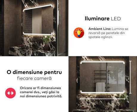 Oglinzi moderne baie cu leduri L145 #5
